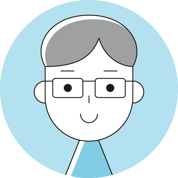 眼鏡をかけた40代男性イラスト