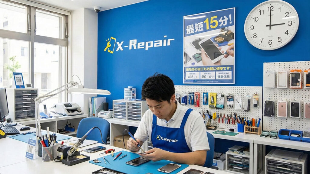 X-Repair店内で修理作業する店員のイメージ