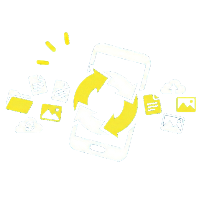 スマートフォンのデータ復元するイメージ