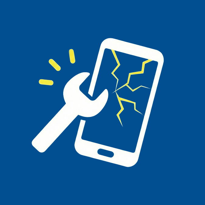 スマートフォンの液晶画面が破損しているイメージ