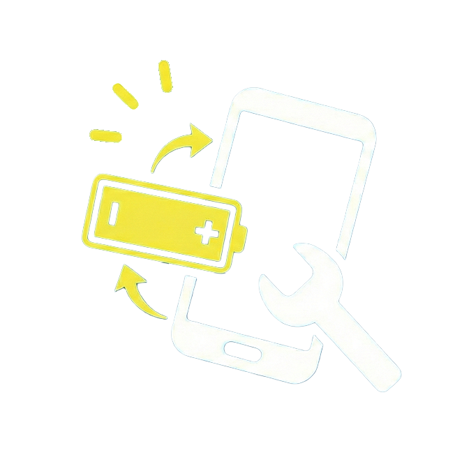 スマートフォンのバッテリー交換をするイメージ