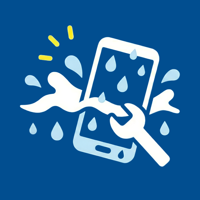スマートフォンが水没しているイメージ