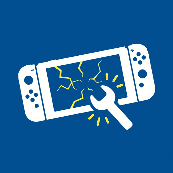 Switchの画面が破損しているイメージ